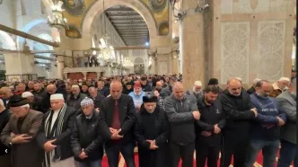 اقامه باشکوه نخستین نماز صبح جمعه در مسجد الاقصی پس از ۴۰ روز