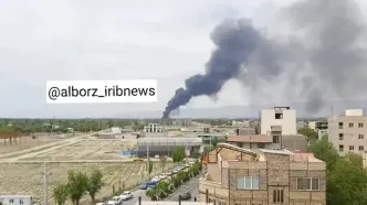 آتش سوزی گسترده در کارخانه تولید چسب چهارباغ