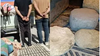 کشف ۴ پایه ستون اشیاء تاریخی در مرودشت