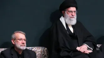 تصویری منتشرنشده از آیت الله سیدعلی خامنه‌ای در صداوسیما به‌همراه علی لاریجانی