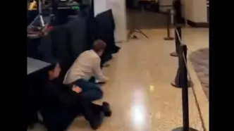 لحظات دلهره‌آور تعقیب و گریز در مراسم ترامپ