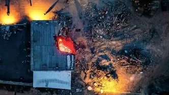 عکس هوایی از مدرسه شجره طیبه میناب پس از حمله