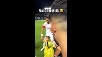 نیمار به همراه دخترش بعد از پایان برابر رمو+ ویدئو