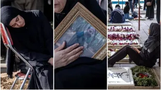 مراسم خاکسپاری شهدای جنگ در بهشت زهرا