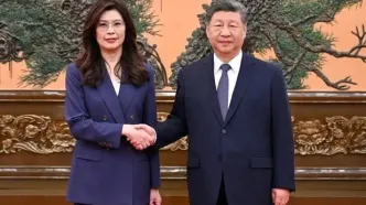 دیدار رهبر مخالفان تایوان با رئیس‌جمهور چین در پکن