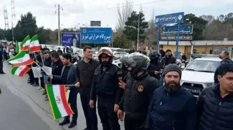 تشکیل زنجیره انسانی مردم تبریز مقابل نیروگاه حرارتی