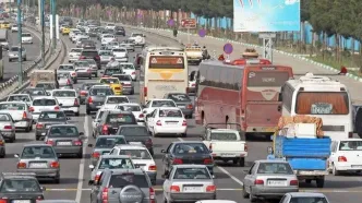 ترافیک سنگین در آزادراه کرج ـ تهران