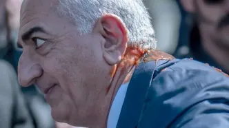 تصاویری از حمله به رضا پهلوی با سس قرمز/ ویدئو