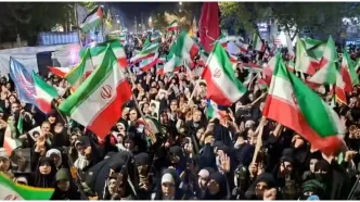 عکسی گنگ از یک خانم که در تجمعات، سلاح مشهور آمریکایی حمل کرده است