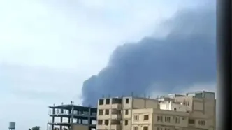 فوری/ ستون دود از محدوده فرودگاه پیام کرج بلند شد