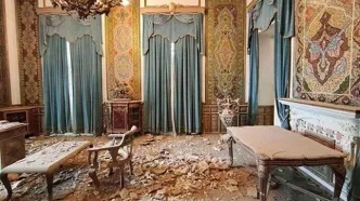 تصاویری تازه از شدت آسیب کاخ سعدآباد در جنگ