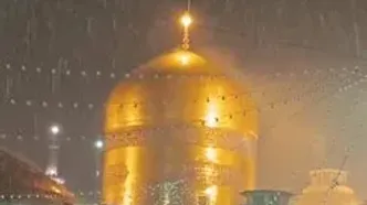 لحظات تماشایی از بارش شدید تگرگ در حرم مطهر رضوی؛ صحن‌های امام رضا (ع) سپیدپوش شد + ویدیو