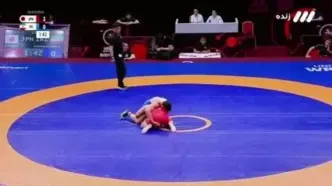 ببینید| کشتی یزدانی مقابل حریف ژاپنی