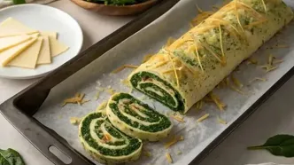 دستور ساده رولت اسفناج و پنیر؛ جایگزین سالم پیتزا