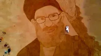 نقاشی چهره رهبر شهید انقلاب توسط طراح پاکستانی روی شن/ ویدئو
