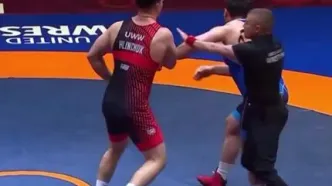 ویدیو/ درگیری شدید رضا کایالپ با کشتی‌گیر بلاروس پیش از تاریخ‌سازی