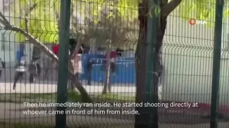 تصاویر دوربین مداربسته از تیراندازی در یک دبیرستان در ترکیه