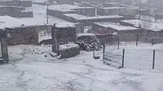 ویدئو؛ بارش برف در روستای علیا، شهرستان خوی
