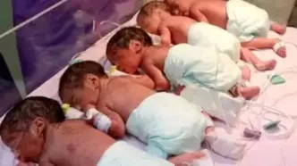 مادر یزدی به‌صورت طبیعی صاحب پنج‌قلو شد!