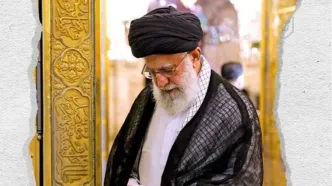 غزل رهبر شهید انقلاب بر روی درب طلای دارالولایه