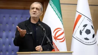 مسعود پزشکیان در جمع بازیکنان تیم ملی در آستانه اعزام به جام جهانی