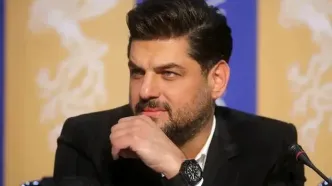 قابی از سام درخشانی و بازیگر زن روسی در یک مراسم
