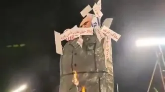 آتش زدن ماکت محمدجواد ظریف در گرگان