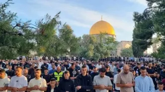 تصاویری از برگزاری نماز عید قربان در مسجد الاقصی