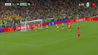 گل اول تونس به سوئد توسط عمر رکیک