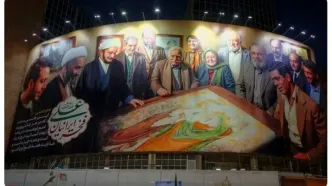 تصویر محسن چاوشی بر دیوارنگاره میدان ولیعصر(عج)/ علی فخر ایرانیان