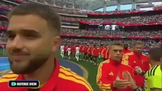 خوش و بش بازیکنان ایران و بلژیک