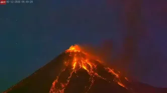 لحظه فوران آتشفشان فوئگو در گواتمالا