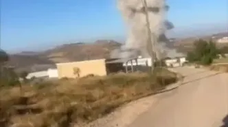 نمایی از محل اصابت موشک ایرانی در شرق نابلس