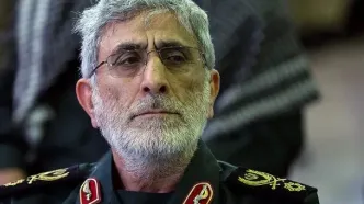 سردار قاآنی در مراسم تشییع پیکر رهبری