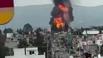 لحظه وقوع انفجار مهیب در مکزیک