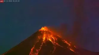 لحظه فوران آتشفشان فوئگو در گواتمالا