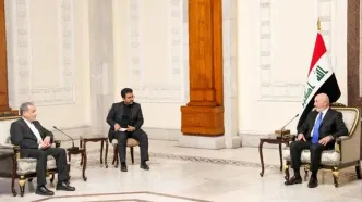 تصاویری از دیدار عراقچی با رئیس جمهور و نخست وزیر جدید عراق