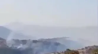 ویدئو؛ آتش‌سوزی در ارتفاعات کوهمره سرخی در شیراز