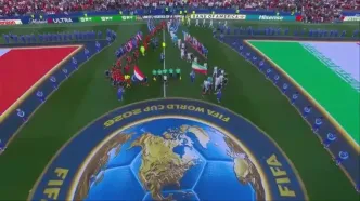 لحظه ورود بازیکنان ایران و مصر به زمین + ویدئو