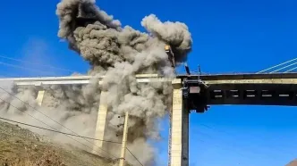 ویدئوی جدید از لحظه بمباران پل B۱ کرج