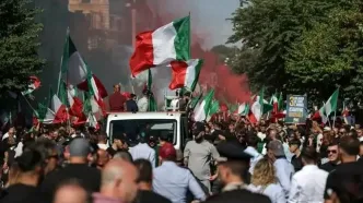 راست‌های افراطی ایتالیا علیه مهاجران تظاهرات کردند