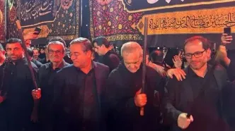 حضور پزشکیان در مراسم شام غریبان ارومیه