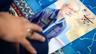 نصب سنگ مزار شهیدان لاریجانی/ تصاویر