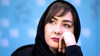 هانیه توسلی با موهای تراشیده در پشت صحنه یک فیلم