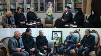 دیدار پزشکیان با خانواده شهیدان حجت‌الاسلام خطیب و امیر موسوی