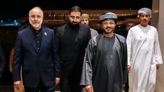 استقبال از قالیباف در بدو ورود به عمان