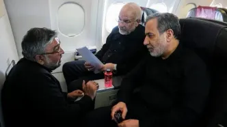 تصاویری از داخل هواپیمای تیم مذاکره‌کننده ایران در راه سوئیس
