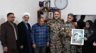 دیدار امیر الهامی با خانواده شهید احمد حسین‌نژاد