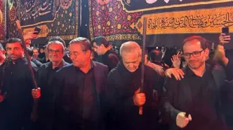 تصاویری از پزشکیان در دسته عزاداری ارومیه