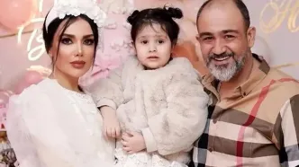 مهران غفوریان با انتشار عکسی خانوادگی از همسر و دخترش ابراز عشق کرد!